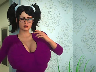Animated Cartoon Girl With Big Tits And A Small Penis Having Sex With A Real Girl